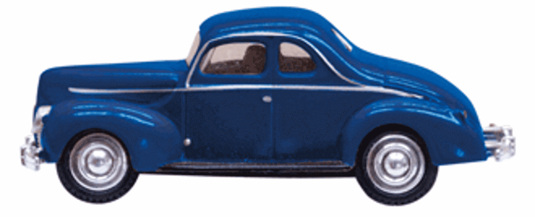 Woodland Scenics JP5598 HO Scale Blue Coupe Vechicle