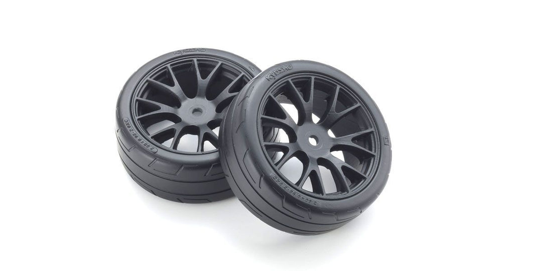 Kyosho FATH701BKM Premounted TC Tires (M), for FZ02, 2pcs