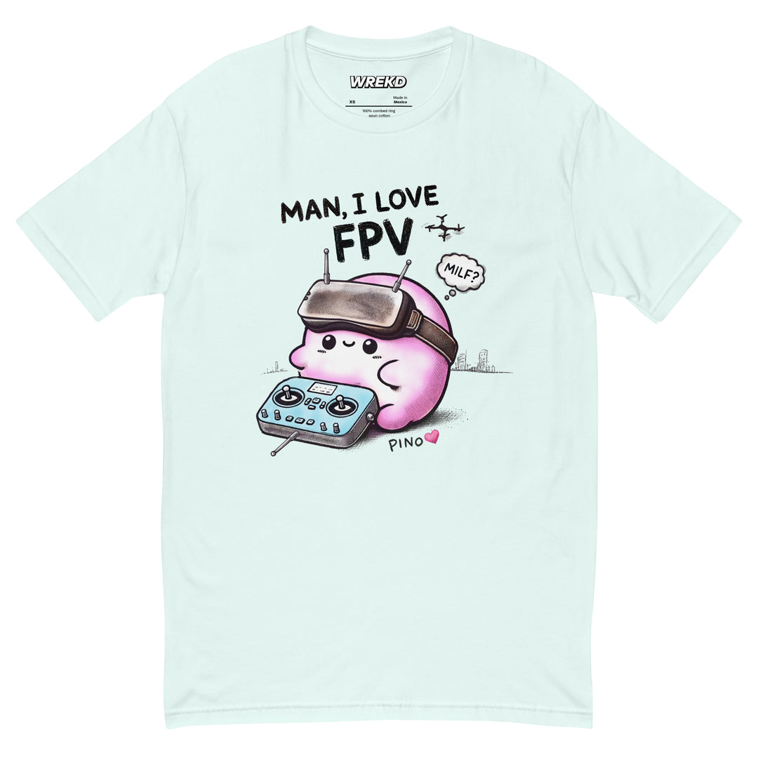 WREKD® "Man, I Love FPV ❤️ Pino" Fitted Tee