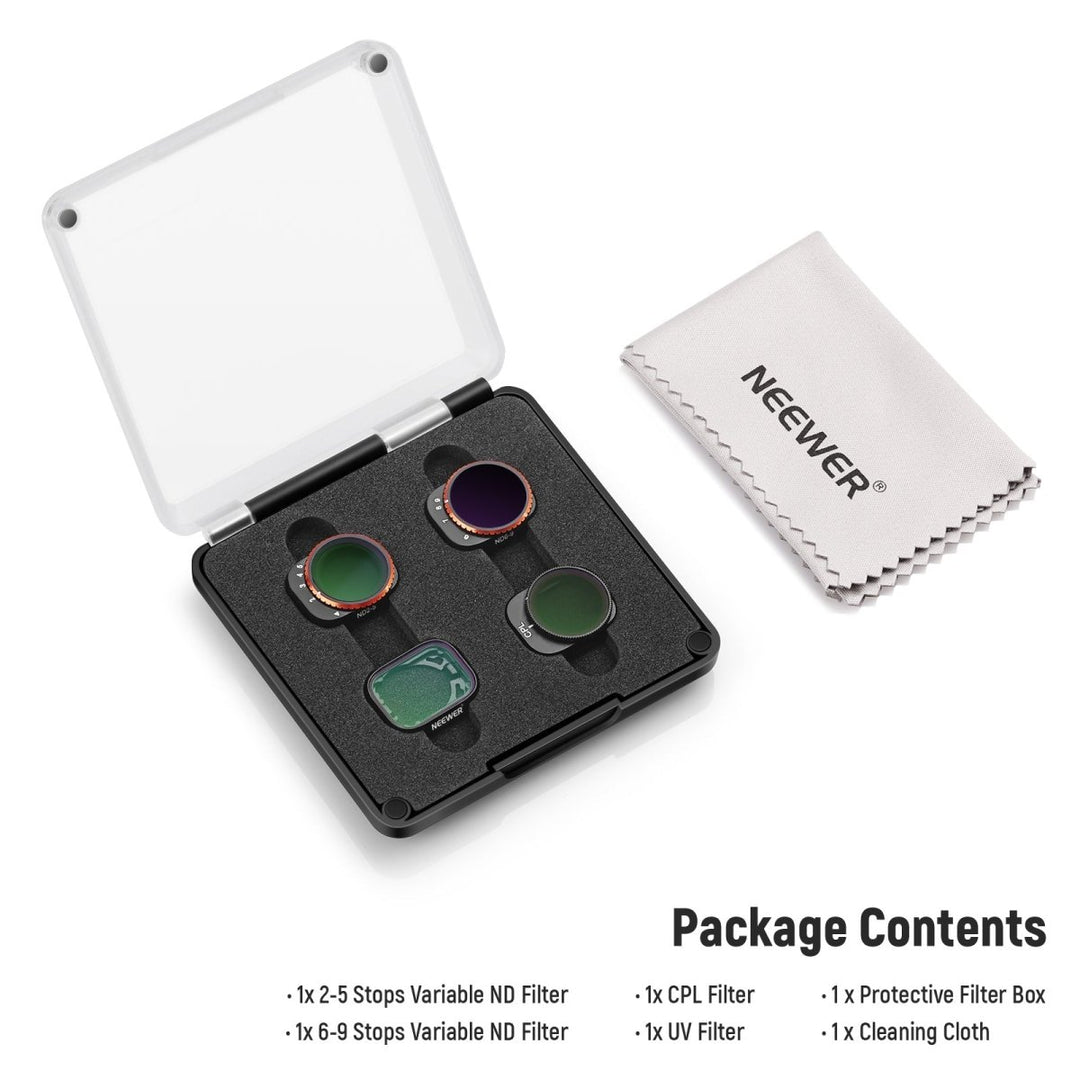 NEEWER 4 Pack Variable ND Filter Kit For DJI Mini 3/Mini 3 Pro at WREKD Co.