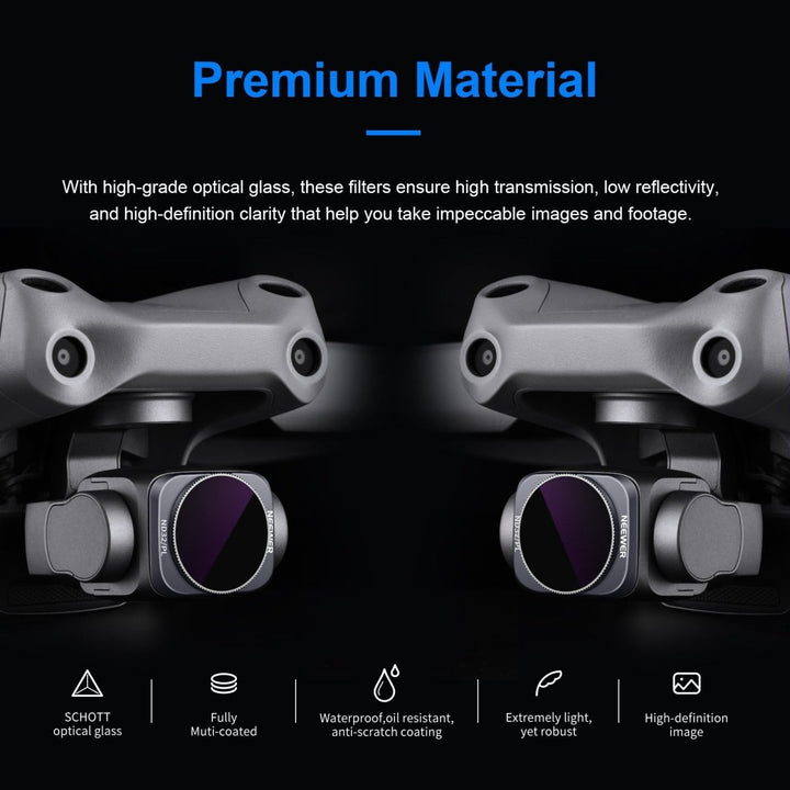 NEEWER 4PCS ND Filter Kit for DJI Air 2S (ND4/PL ND8/PL ND16/PL ND32/PL) at WREKD Co.