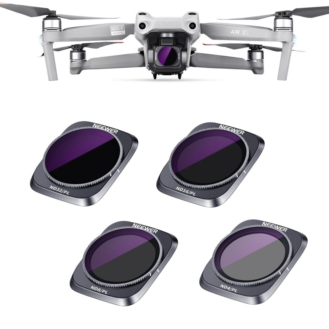 NEEWER 4PCS ND Filter Kit for DJI Air 2S (ND4/PL ND8/PL ND16/PL ND32/PL) at WREKD Co.