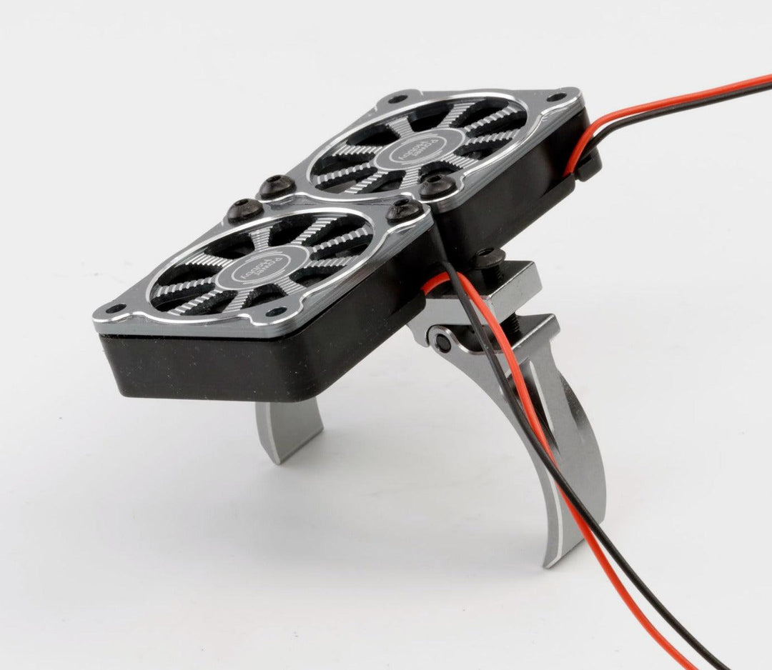 Powerhobby 1/8 Aluminum Heatsink 40mm Dual High Speed Cooling Fans Cover Gunmetal