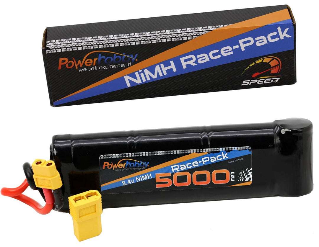 Powerhobby 8.4V 7-Cell 5000mah Nimh Flat Battery Pack w XT60 + Adapter