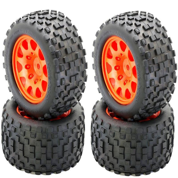 Powerhobby SCORPION XL Belted Tires / Viper Wheels (4) FOR Traxxas X-Maxx ORANGE