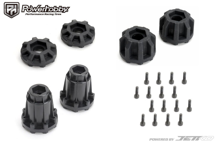 Powerhobby 1/8 MT 4.0 Phoenix Belted Mounted Tires w Removable Hex Wheels (2)