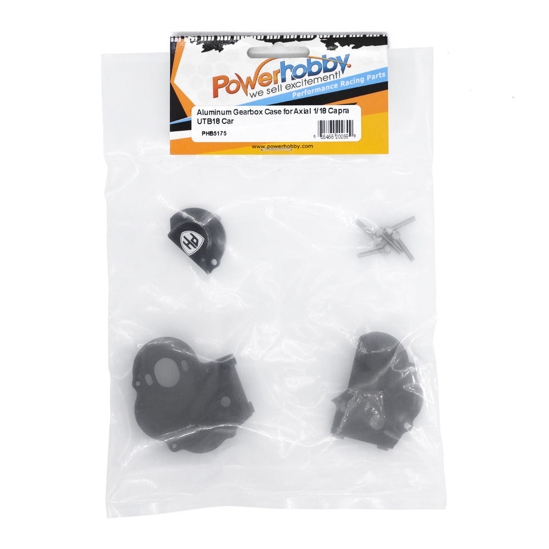 Powerhobby Aluminum Gearbox Case Axial 1/18 Capra UTB18 Black