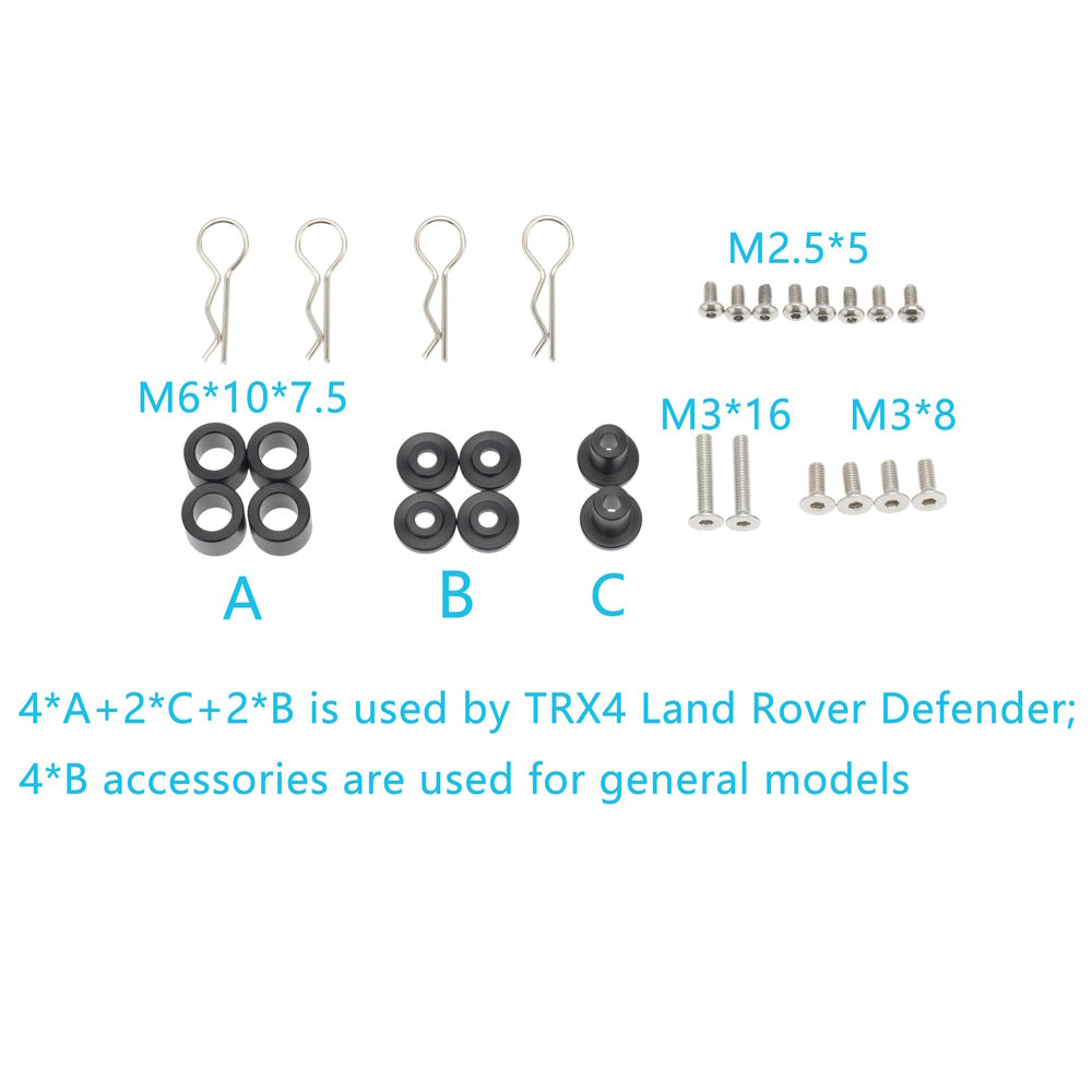 Powerhobby Adjustable Magnetic Body Post Mount FOR TRX-4 Rock Crawler