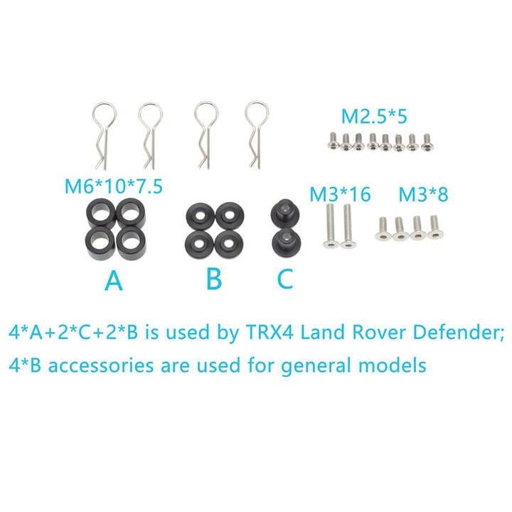 Powerhobby Adjustable Magnetic Body Post Mount FOR TRX-4 Rock Crawler