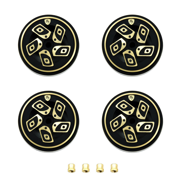Powerhobby 1.0" Z8 Brass Beadlock Crawler Wheels 1/24 Axial SCX24 Jeep Bronco