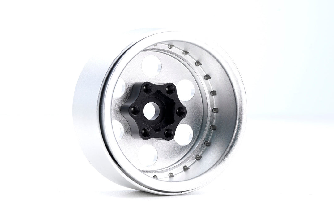 Powerhobby B5 Aluminum 1.9 Beadlock Wheels Super Positive Offset Silver (4) 1/10