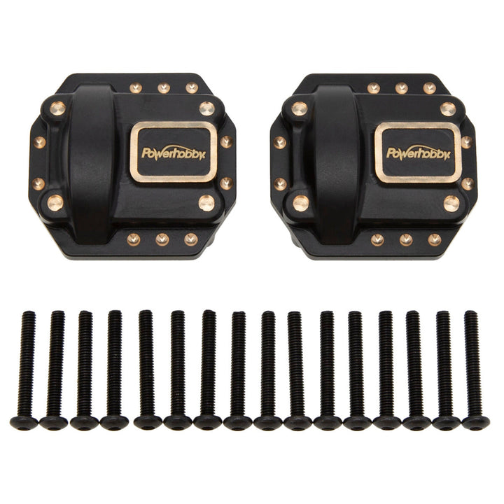 Powerhobby Brass Front / Rear Axle Differential Covers Axial SCX10 II / Plastic Axles