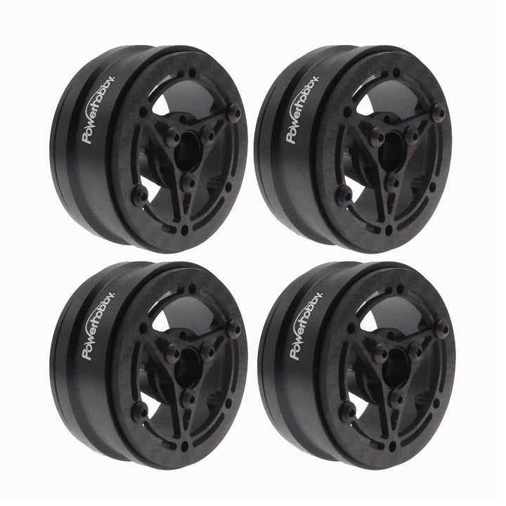 Powerhobby 1.9" Carbon Fiber Lightweight Beadlock Wheels H 1/10 Rock Crawler