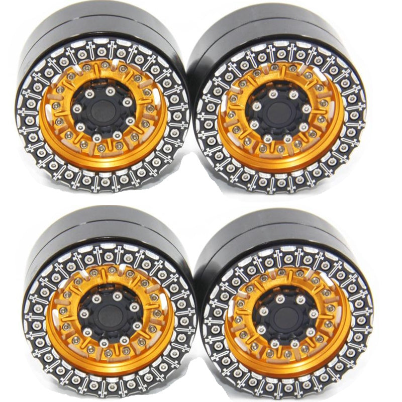 Powerhobby Aluminum 1.9" Beadlock Wheels Gold (4) 1/10 Rock Crawler