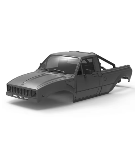 Pickup Hard Body Shell with Bed Rack Grey for 1/24 RC Crawler Axial SCX24