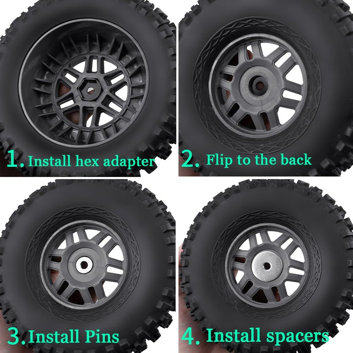 Powerhobby Aluminum 14mm to 17mm Wheel Hex Hub Adapters (4)