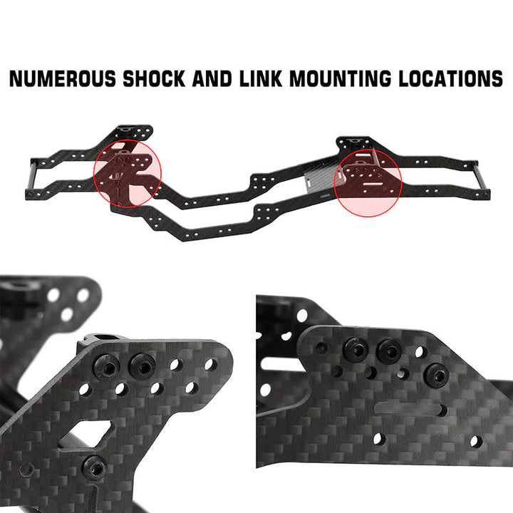 Powerhobby LCG Carbon Fiber Chassis Kit Frame for 1/10 Axial SCX10 & SCX10 II