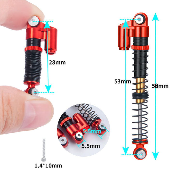 Powerhobby 1/24 Axial SCX24 Aluminum 58mm Long Travel Shocks Jeep Bronco Black