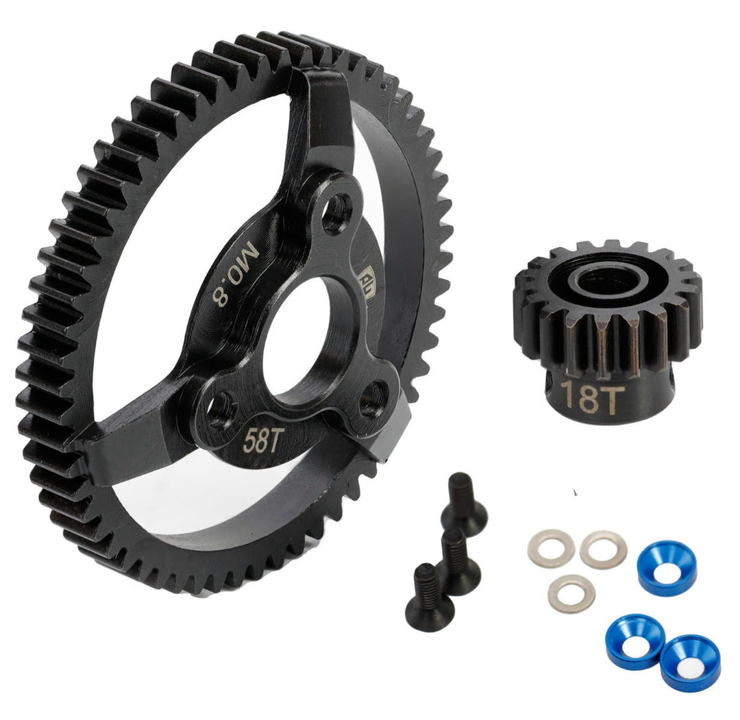 Powerhobby Hardened Steel 58T Spur Gear / 18T Pinion FOR Traxxas 2WD