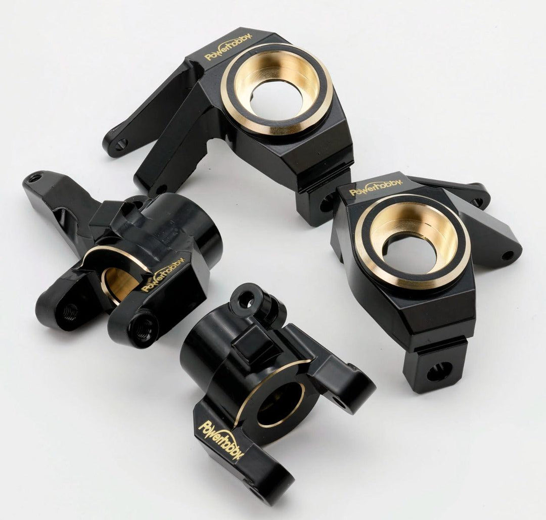Powerhobby Axial SCX6 Brass Front Knuckle + C CUP Left Right oversized bearing