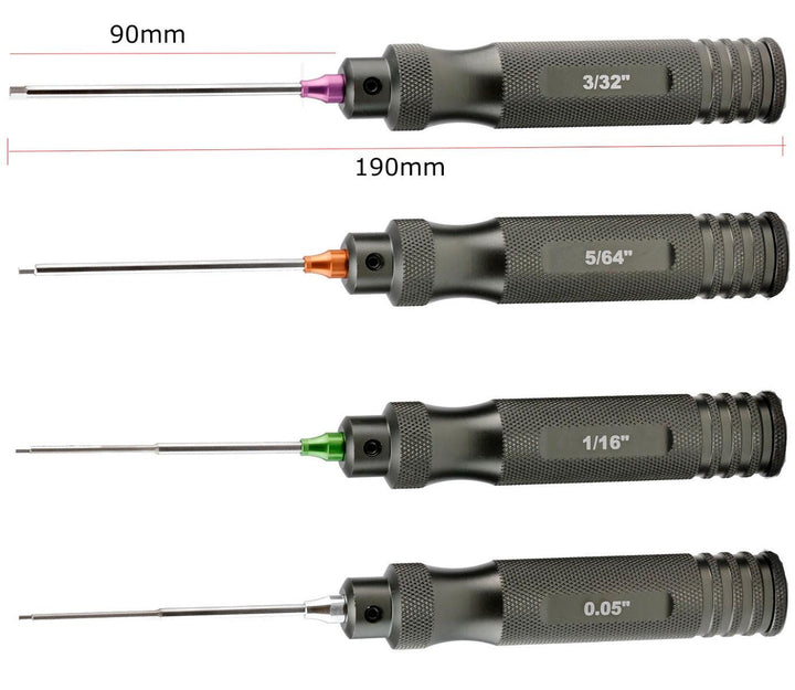 Powerhobby Pro Series Magnetized Hex Tool Set Standard 0.05'' 1/16'' 5/64'' 3/32''