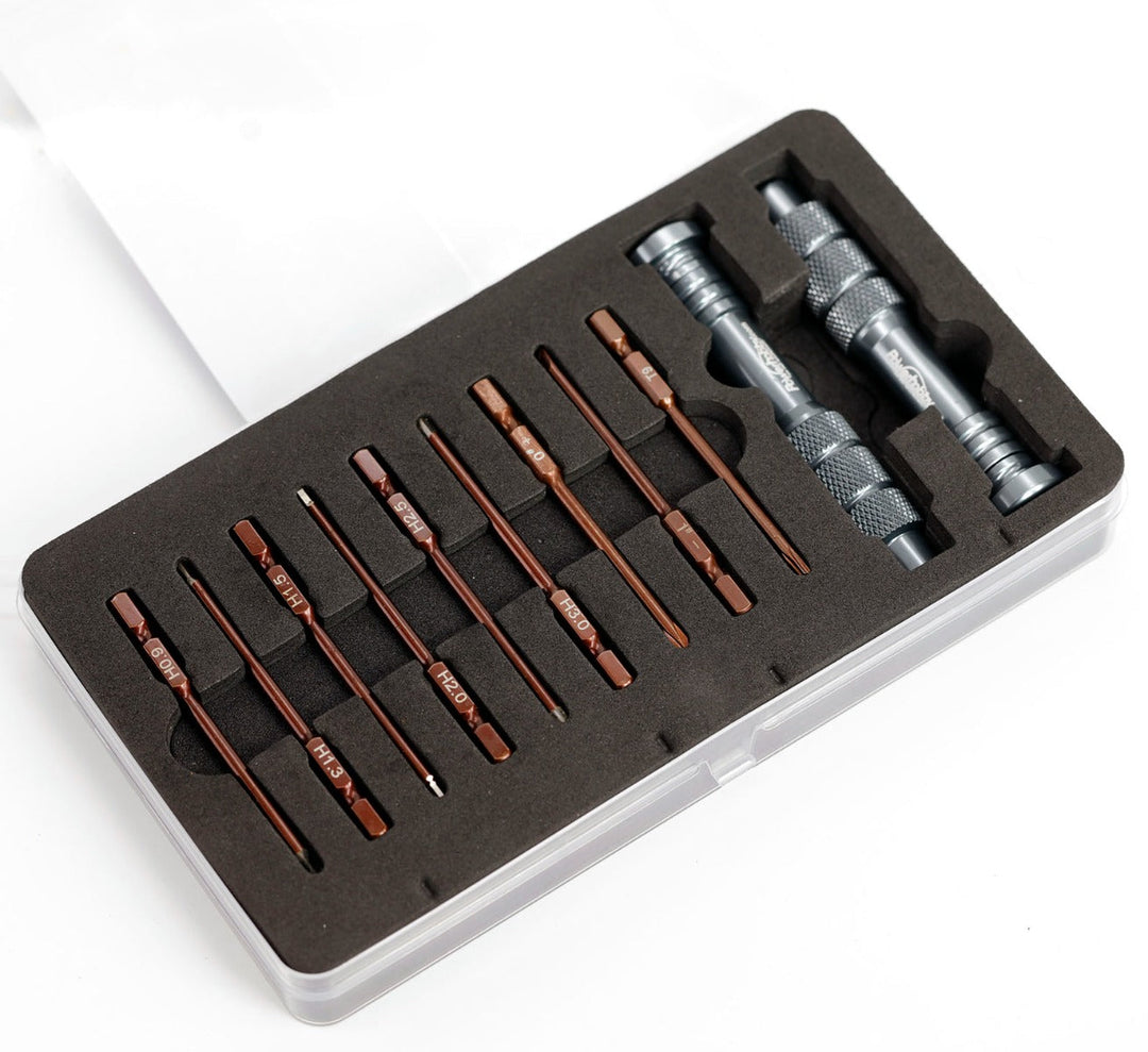 Powerhobby RC Hex Driver Tool Set Metric 0.9 1.3 1.5 2.0 2.5 3.0mm w/ 2 Handles