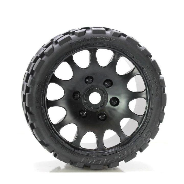 Powerhobby Scorpion Belted Monster Truck Tires / Wheels w 17mm Hex (2) Sport