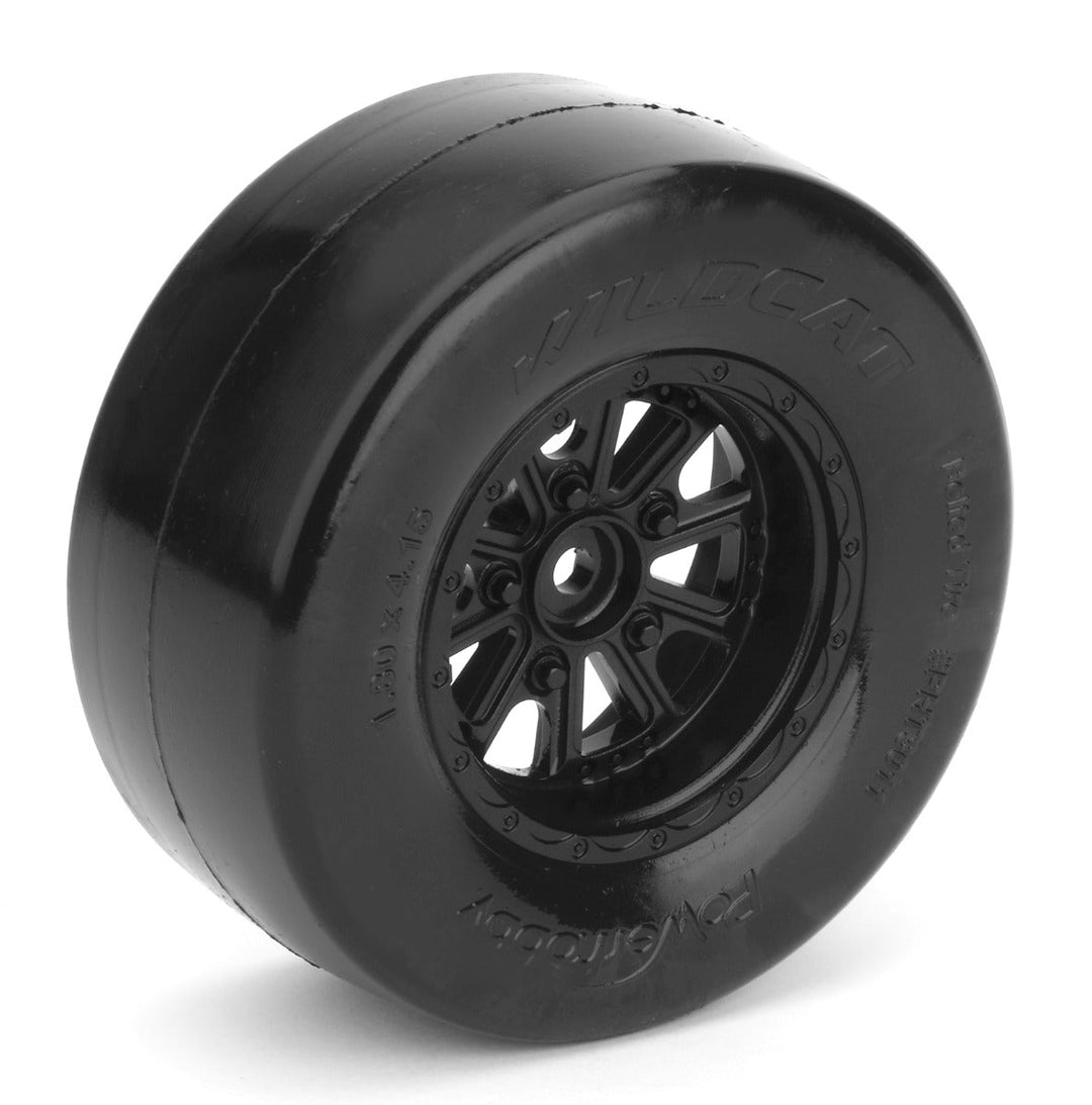 Powerhobby 1/10 Mounted Wildcat BELTED Rear 2.2"/3.0" Drag Racing Tires Soft