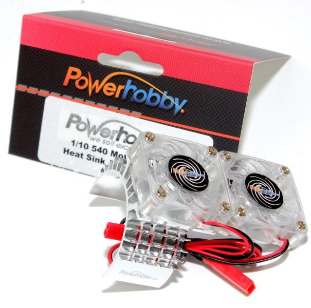 POWERHOBBY  Aluminum Motor Twin Dual Cooling Fan Silver FOR Traxxas Slash 4WD / 4X4