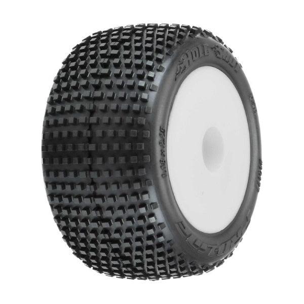 Pro-Line 1/18 Hole Shot Front/Rear Mini-T Tires Mounted 8mm White Wheels (2)