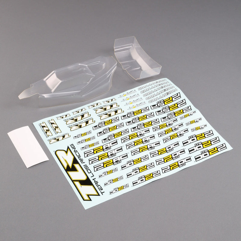 Team Losi Racing TLR230013  Ultra Lightweight Body & Wing Clear 22 5.0 Car/Truck
