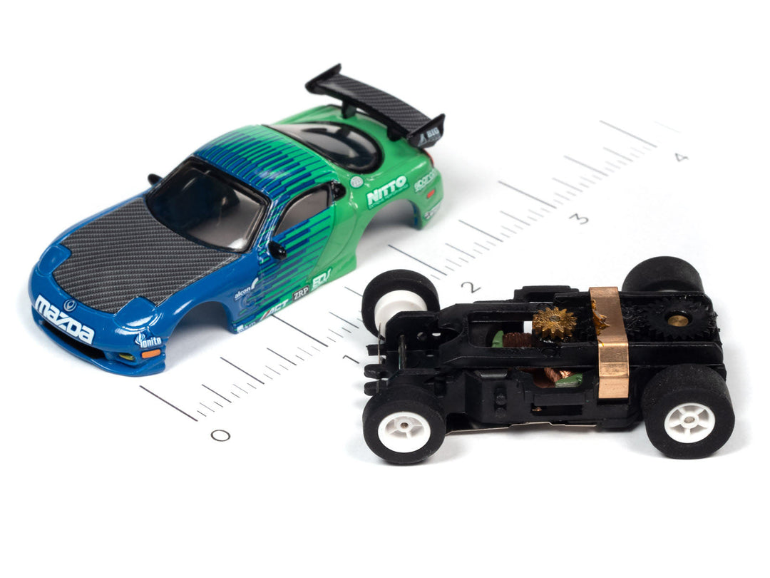 Auto World 1995 Mazda RX7 Green Xtraction Import Heat for AFX HO Scale Slot Car SC378