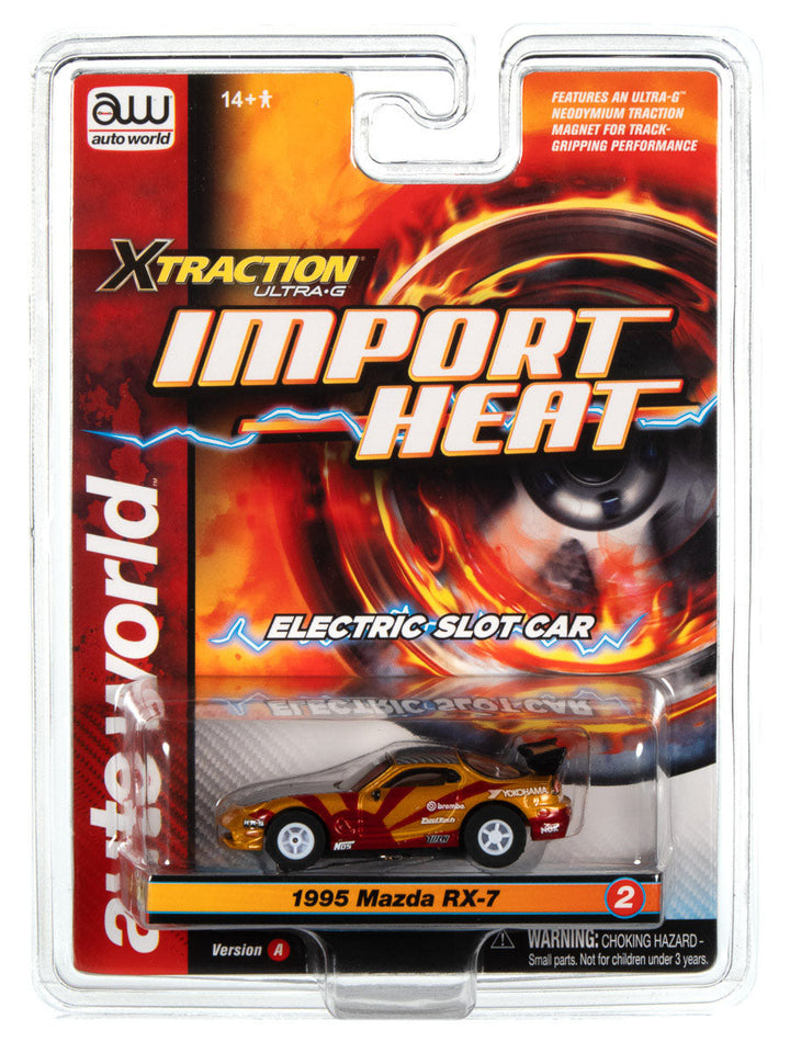 Auto World 1995 Mazda RX7 Gold Xtraction Import Heat for AFX HO Scale Slot Car SC378