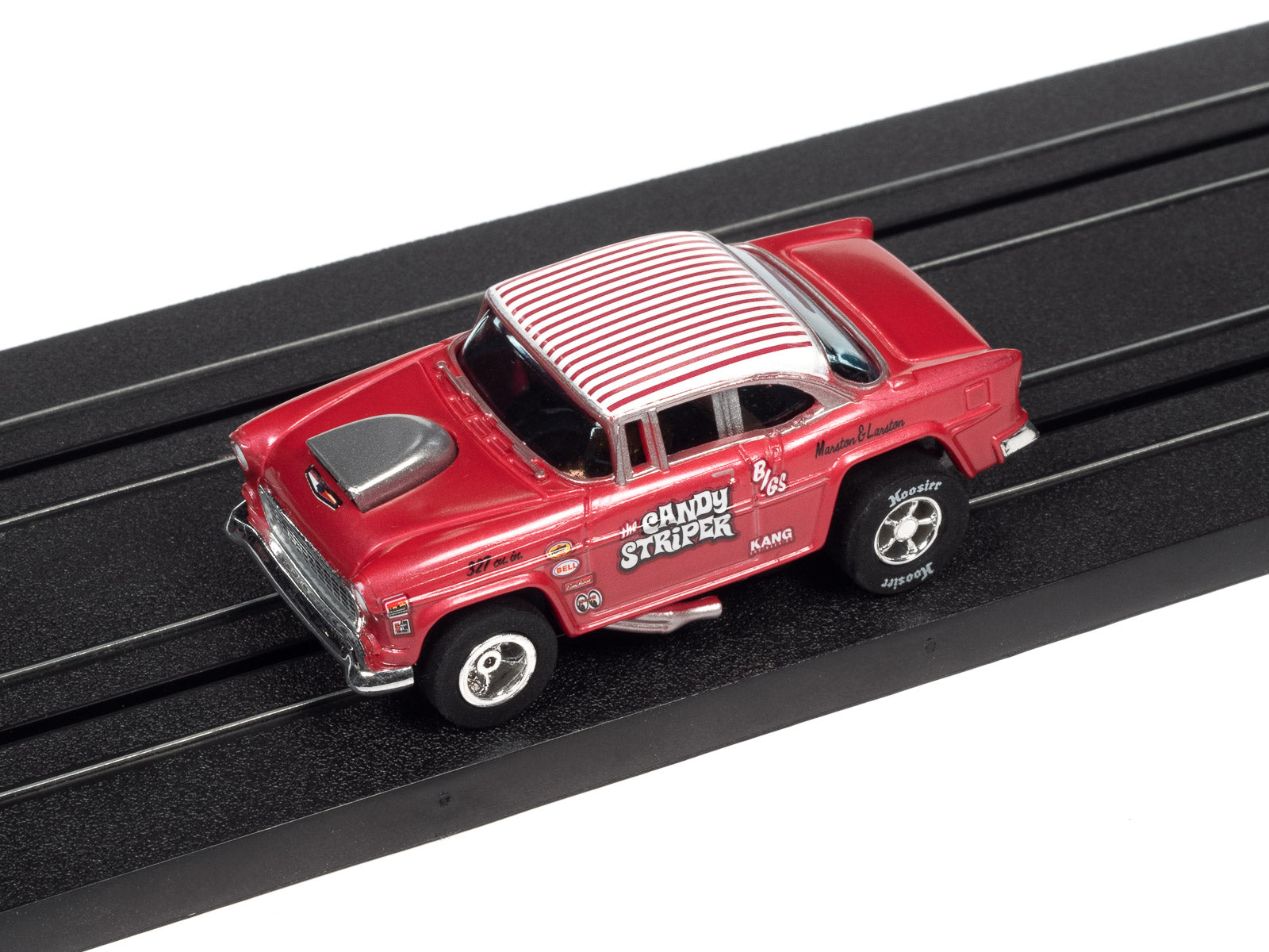 Auto World 1955 Chevy Bel Air Gasser Candy Striper Tribute HO Slot Car