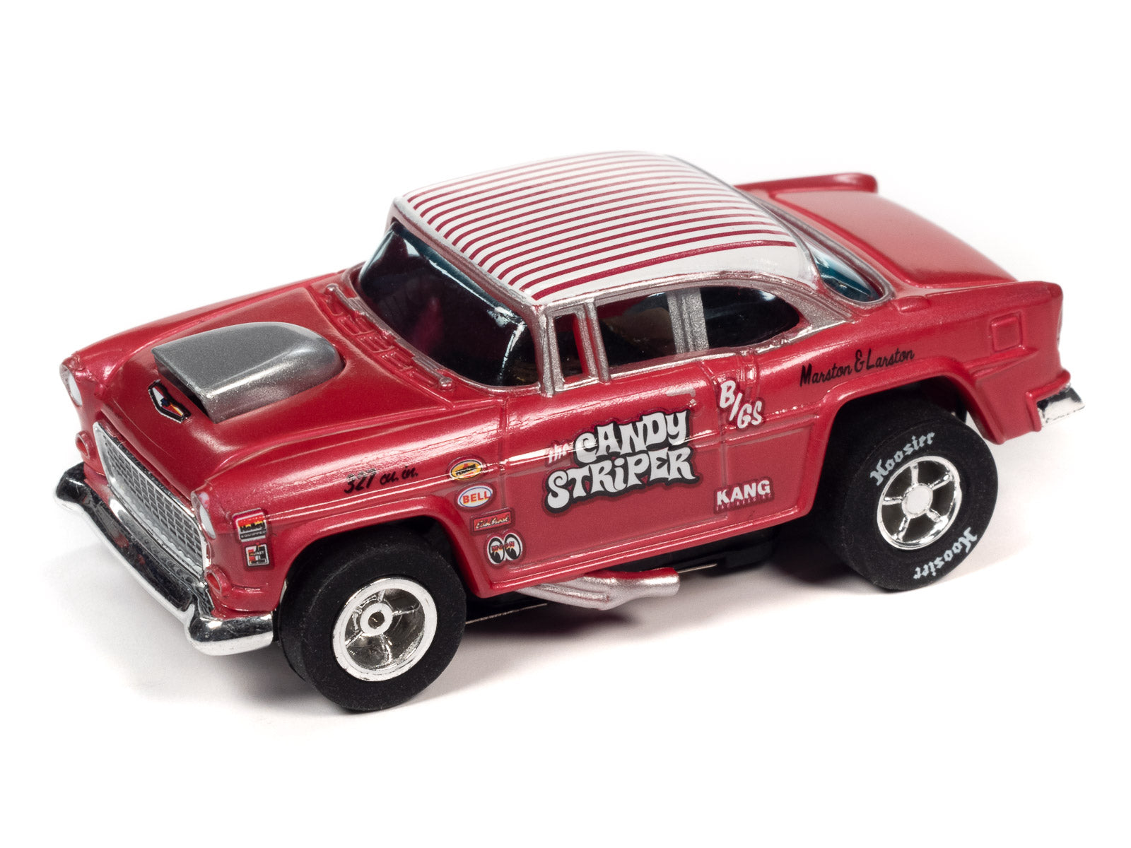 Auto World 1955 Chevy Bel Air Gasser Candy Striper Tribute HO Slot Car