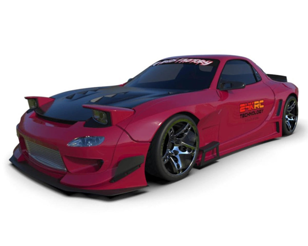24K RC 1/10 '92 RX7 FD Pandem V3 Full Drift Body Set w/Mods (Clear) (V3) (257mm)