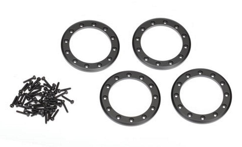 Traxxas 8169T Beadlock Rings Black (1.9') (Aluminum) (4)/ 2x10 CS (48) TRX-4
