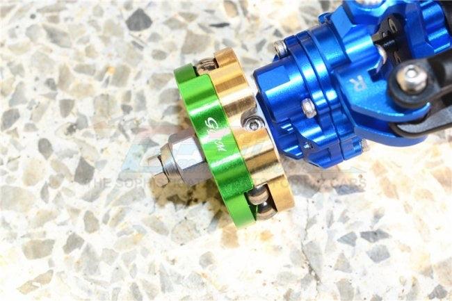 GPM BRASS PENDULUM KNUCKLE WITH ALLOY LID 23MM HEX ADAPTER TRAXXAS TRX-4 BLUE