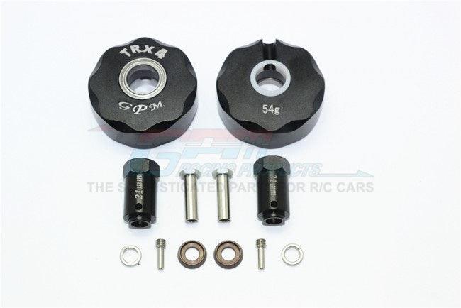 GPM BRASS PENDULUM WHEEL KNUCKLE AXLE 23MM HEX ADAPTER TRAXXAS TRX-4 BLACK