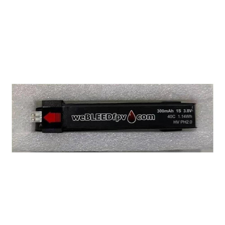 weBLEEDfpv 300mAh 1S LiPo Batteries (4 Pack) - Choose BT2.0/PH2.0 at WREKD Co.