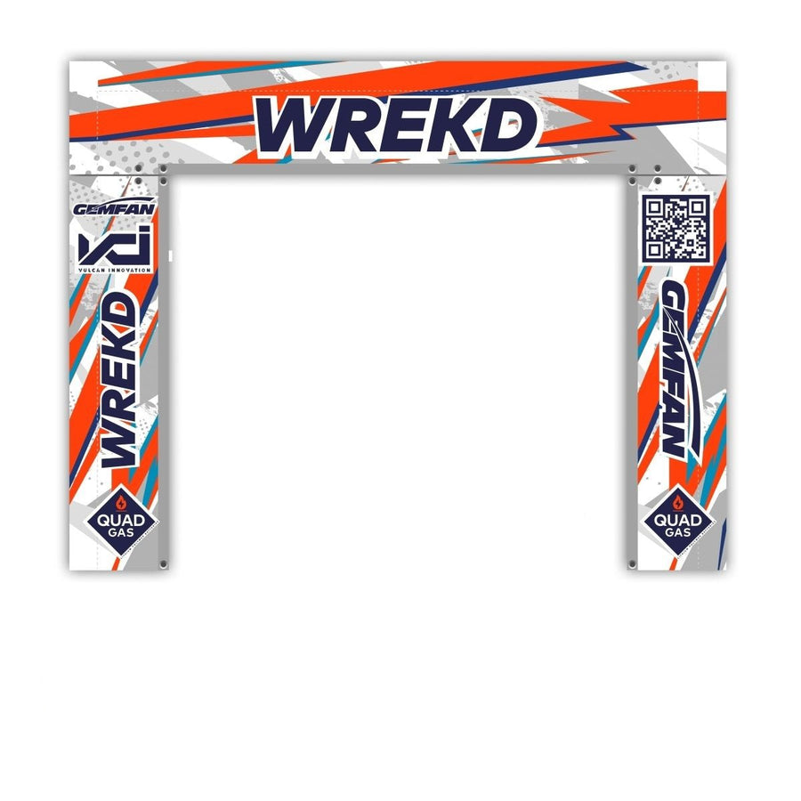 WREKD 7' x 6' Opening Reflective FPV Drone Racing Gate (1 Gate Top, 2 Gate Sides, PVC/Conduit Not Included) at WREKD Co.
