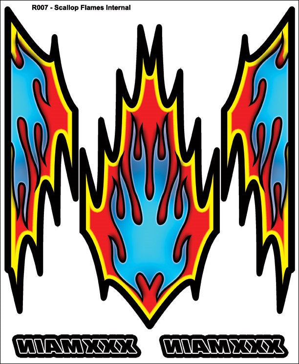XXX Main XXXR007 Scallop Flames Internal Graphic RC Decals