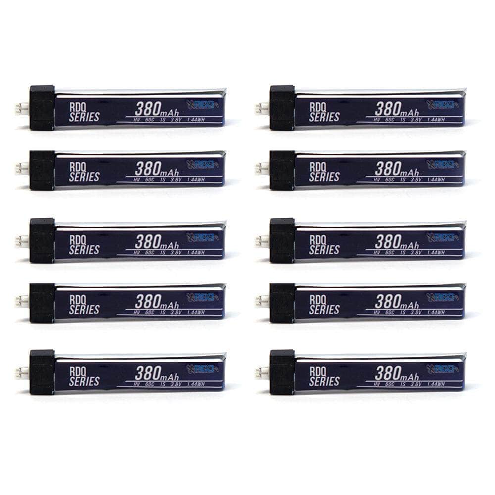 10 PACK of RDQ Series 3.8V 1S 380mAh 60C LiHV Whoop/Micro Battery - PH2.0 Plastic Head at WREKD Co.