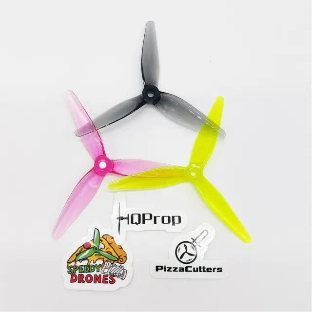 SpeedyPizzaDrones PizzaCutters 5037-3 / 5" Tri-Blade FPV Drone Freestyle Props (4 Pack) - Choose Color