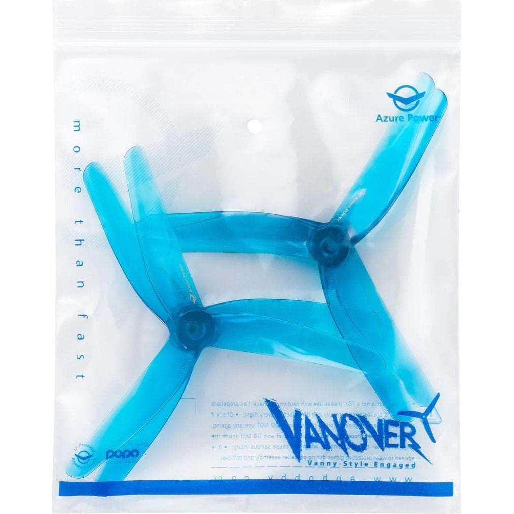 Azure Power Vanover Limited Edition 5.1x3.0x3 POPO Compatible Tri-Blade 5" Prop 4 Pack - Choose Color at WREKD Co.