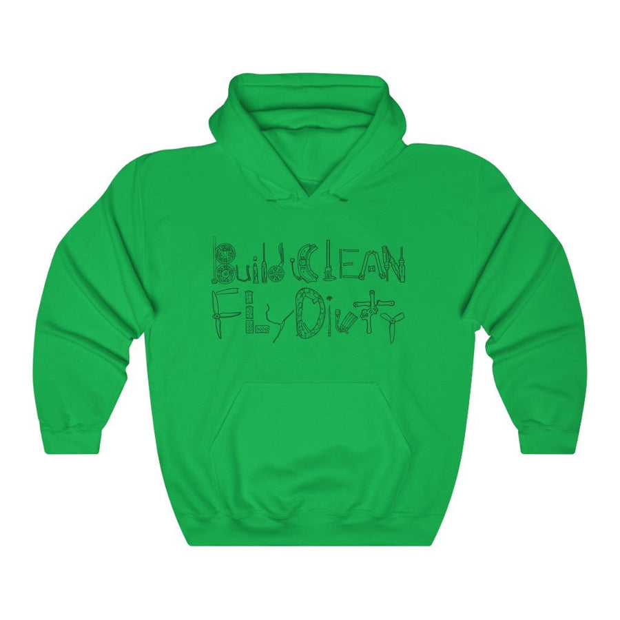 Build Clean Fly Dirty Hoodie (Tango2 approved) - Black Logo at WREKD Co.