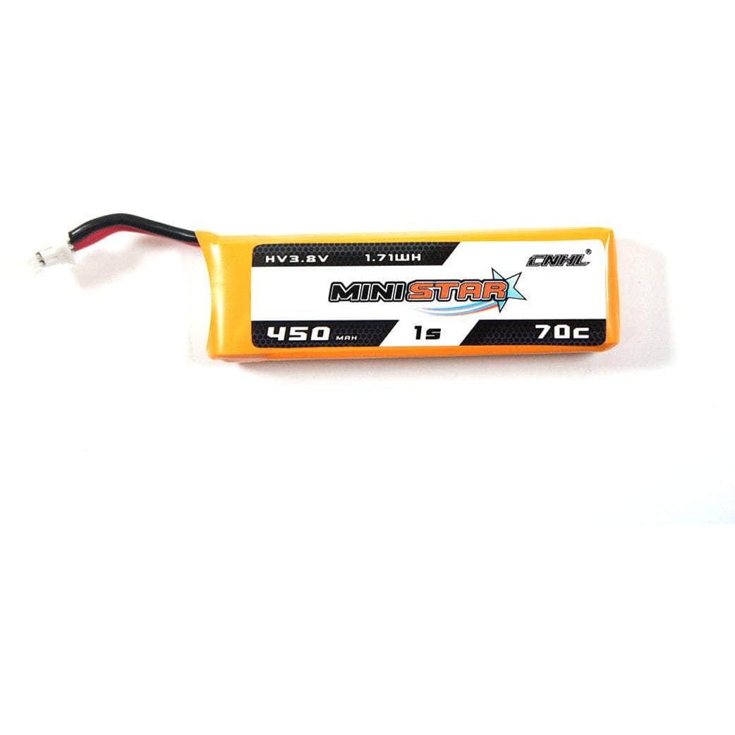 CNHL MiniStar 3.7V 1S 450mAh 70C LiHV Micro Battery (4 Pack) - PH2.0 at WREKD Co.