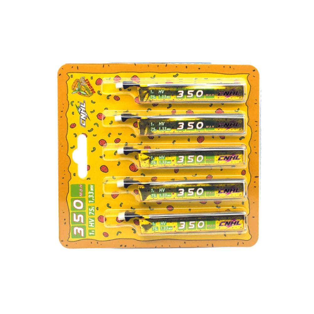 CNHL SpeedyPizza 3.8V 1S 350mAh 75C LiHV Battery 5 Pack - BT2.0 at WREKD Co.