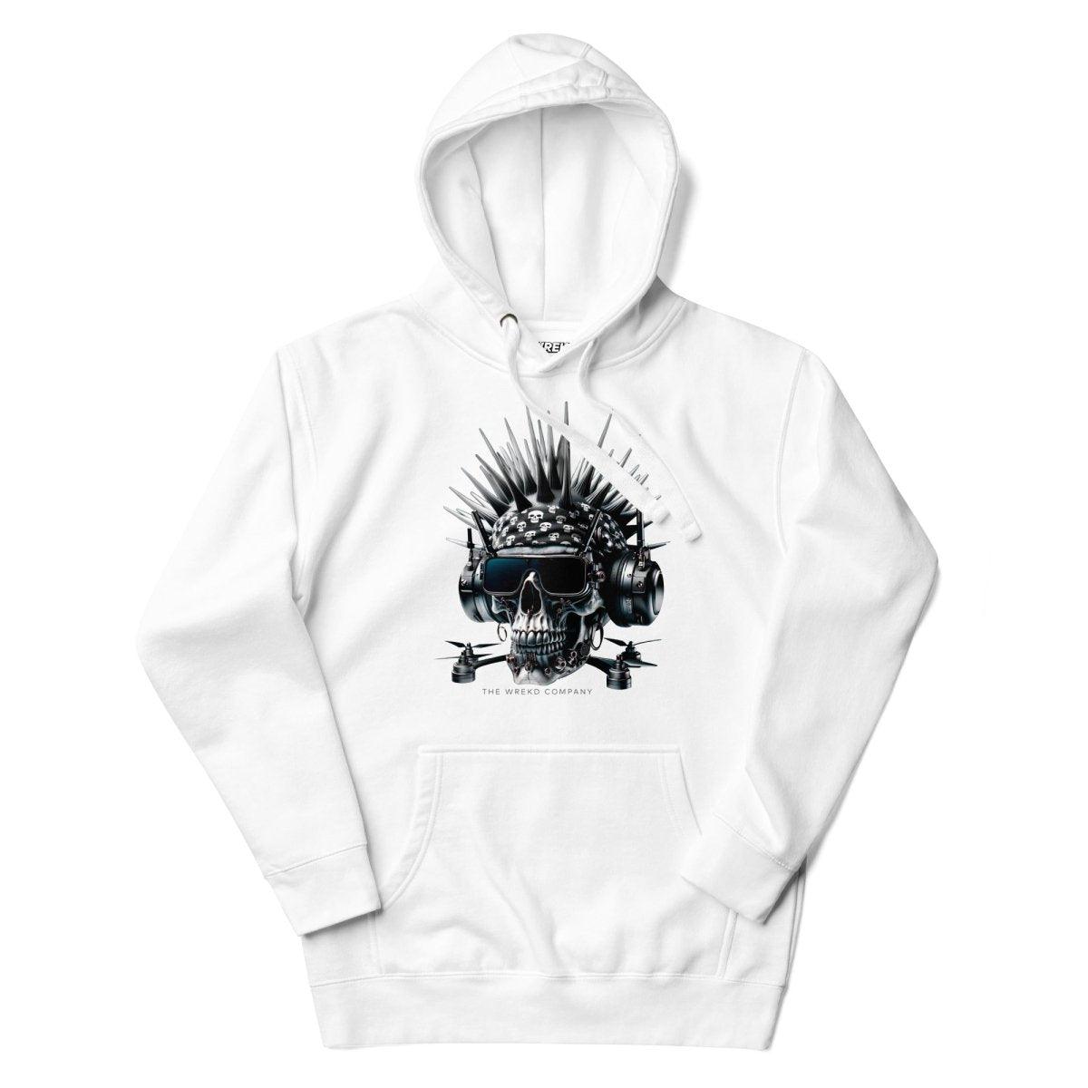 Black and best sale white skull hoodie