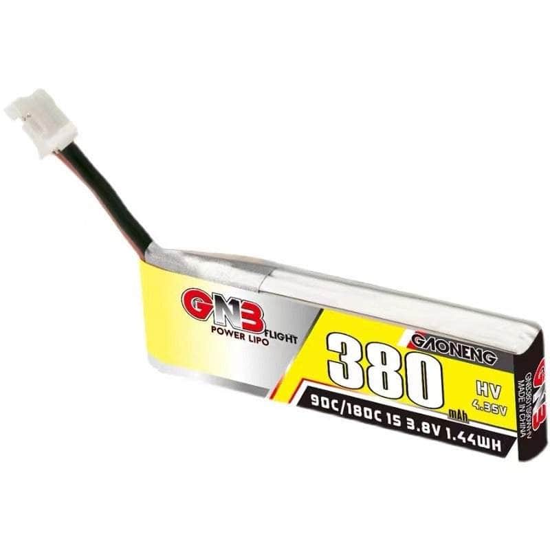 Gaoneng GNB 3.8V 1S 380mAh 90C LiHV Whoop/Micro Battery w/ Cabled - PH2.0 at WREKD Co.